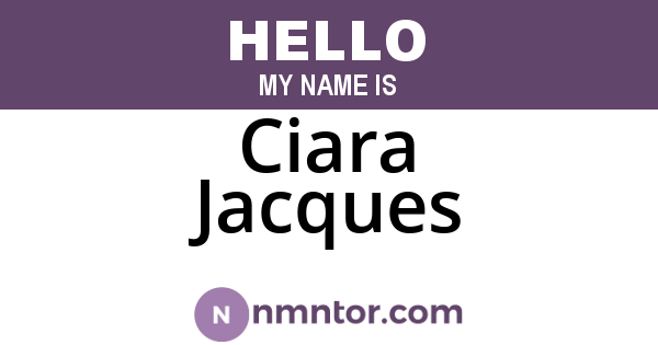 Ciara Jacques