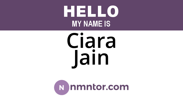 Ciara Jain