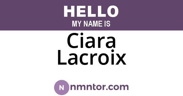 Ciara Lacroix