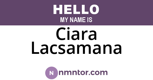 Ciara Lacsamana