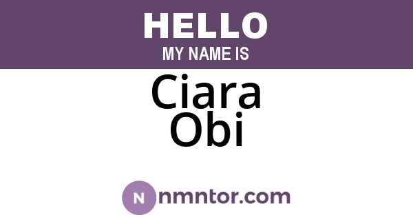 Ciara Obi