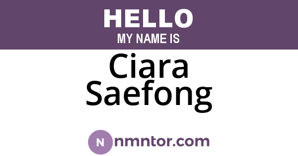 Ciara Saefong
