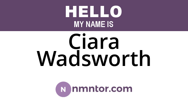 Ciara Wadsworth