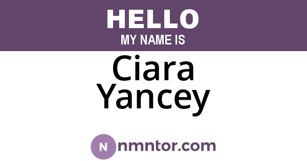 Ciara Yancey