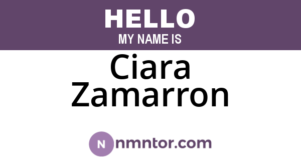 Ciara Zamarron