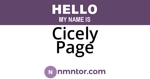 Cicely Page