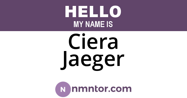 Ciera Jaeger