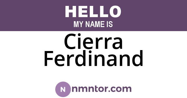 Cierra Ferdinand