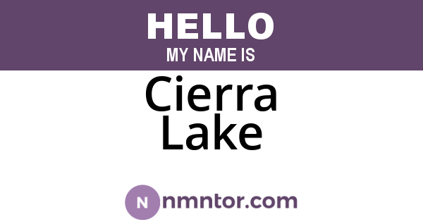 Cierra Lake