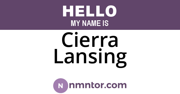 Cierra Lansing