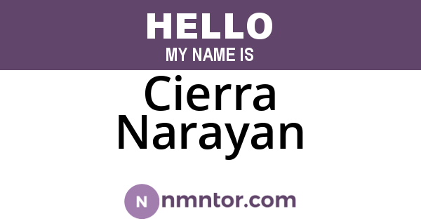Cierra Narayan
