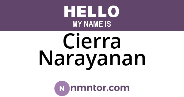 Cierra Narayanan