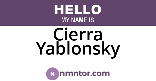 Cierra Yablonsky