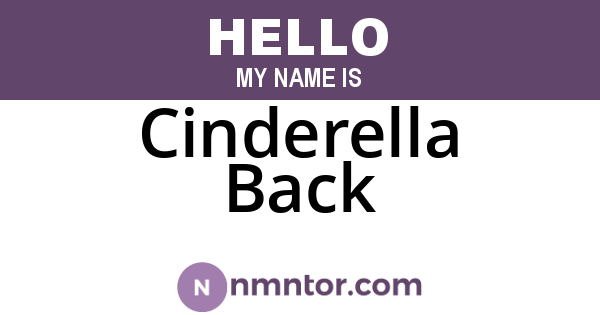 Cinderella Back