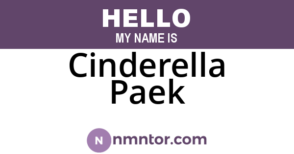 Cinderella Paek