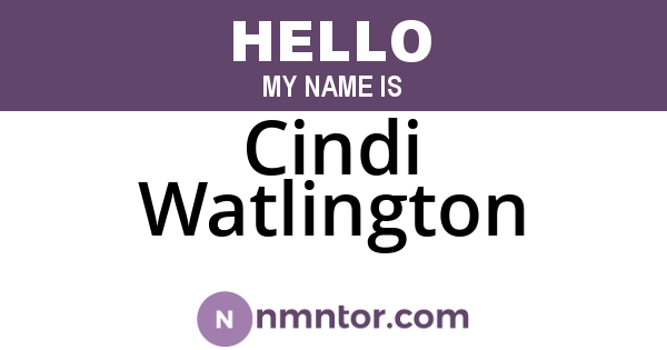 Cindi Watlington