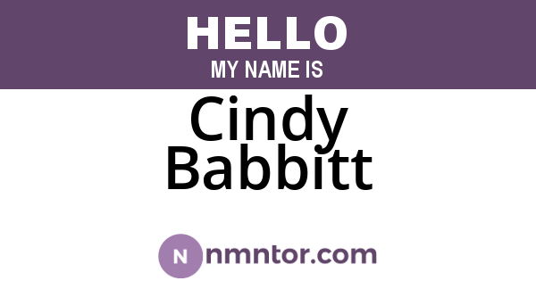 Cindy Babbitt