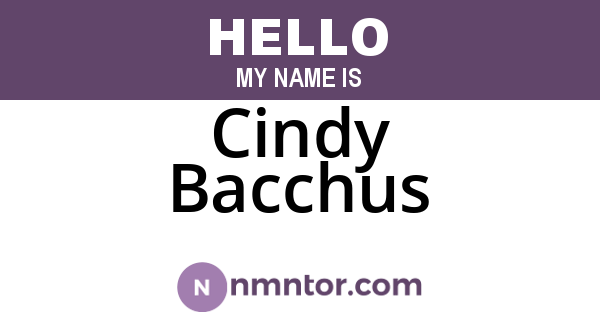 Cindy Bacchus