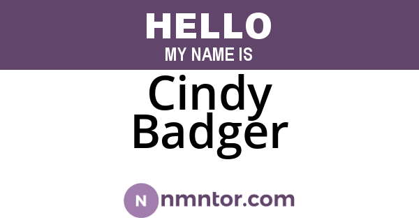 Cindy Badger