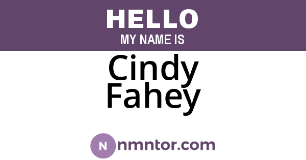 Cindy Fahey