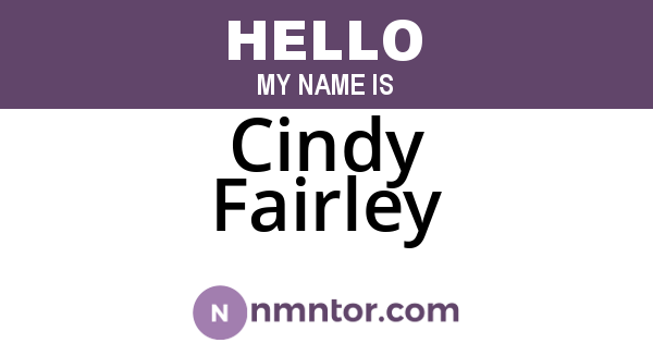 Cindy Fairley