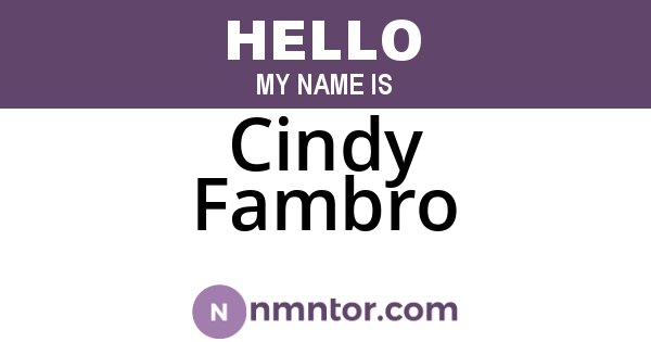 Cindy Fambro