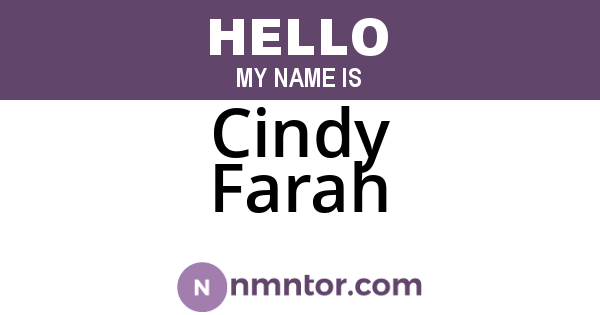 Cindy Farah