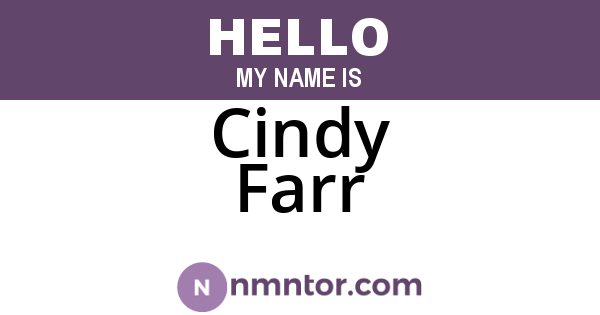 Cindy Farr