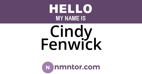 Cindy Fenwick