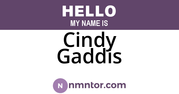 Cindy Gaddis