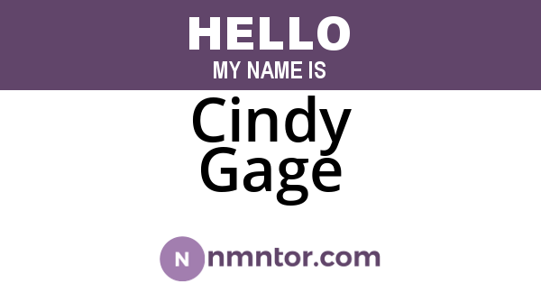 Cindy Gage