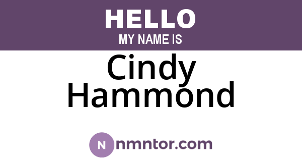 Cindy Hammond