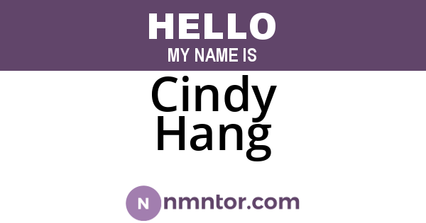Cindy Hang