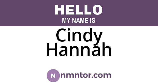 Cindy Hannah