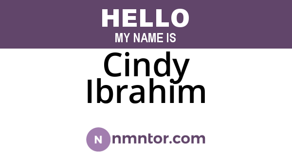Cindy Ibrahim
