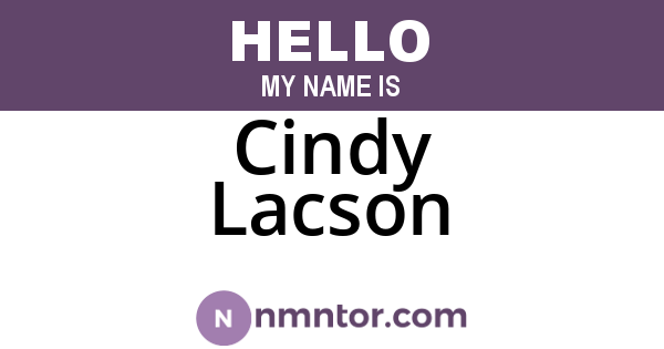 Cindy Lacson
