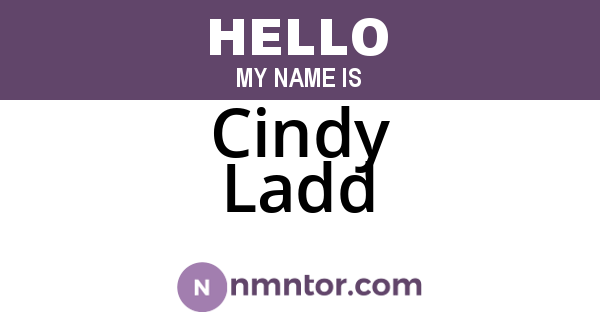 Cindy Ladd