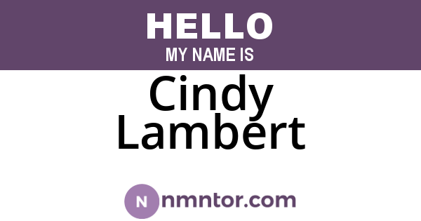 Cindy Lambert
