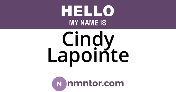 Cindy Lapointe