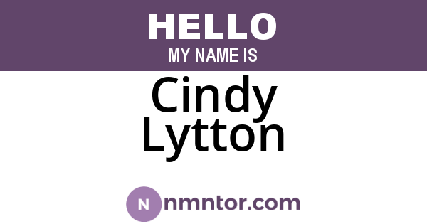 Cindy Lytton