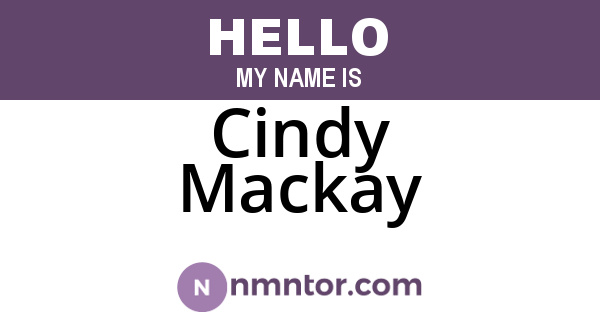 Cindy Mackay