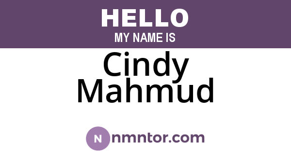 Cindy Mahmud