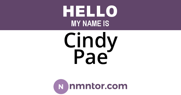 Cindy Pae