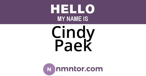 Cindy Paek