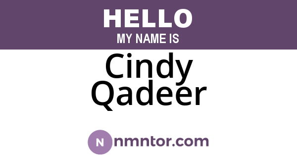 Cindy Qadeer