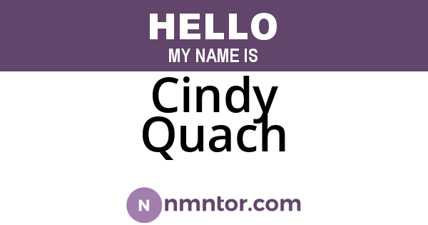 Cindy Quach
