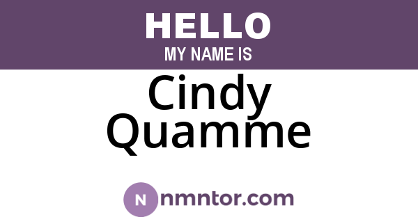Cindy Quamme