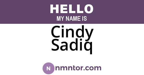 Cindy Sadiq