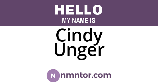 Cindy Unger