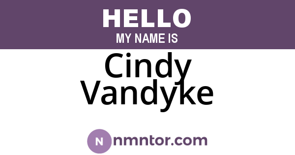 Cindy Vandyke